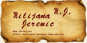 Milijana Jeremić vizit kartica